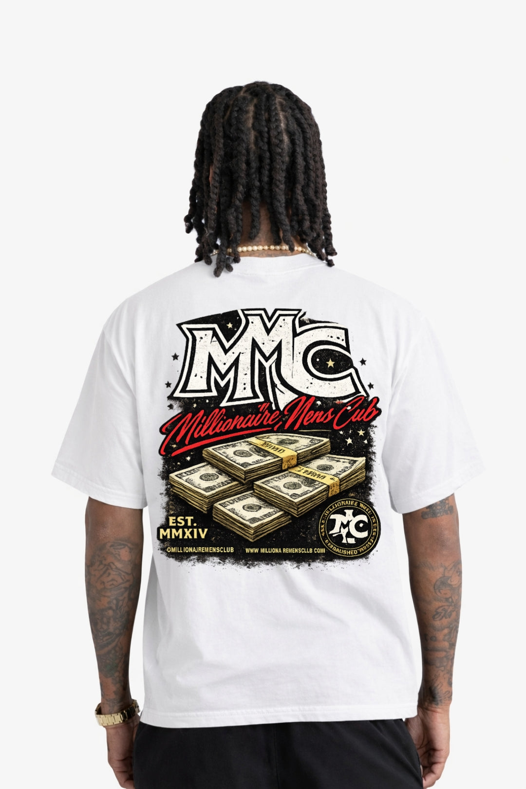 MMC Stacked Capital Tee - White