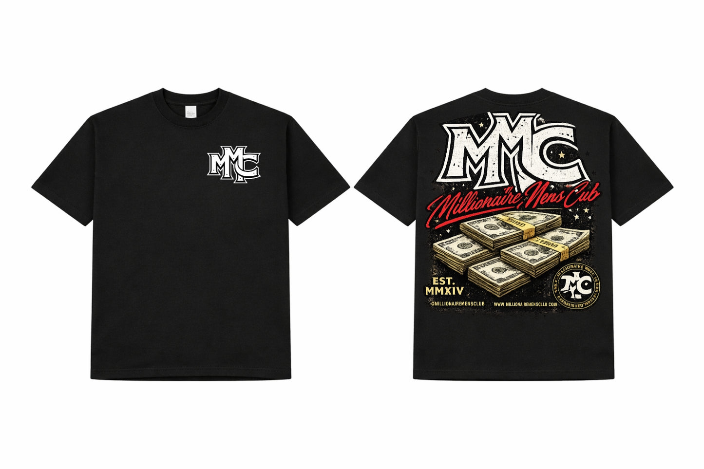 MMC Stacked Capital Tee - Black