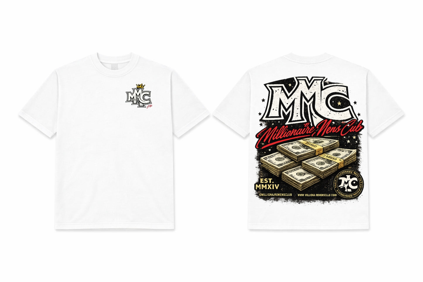 MMC Stacked Capital Tee - White