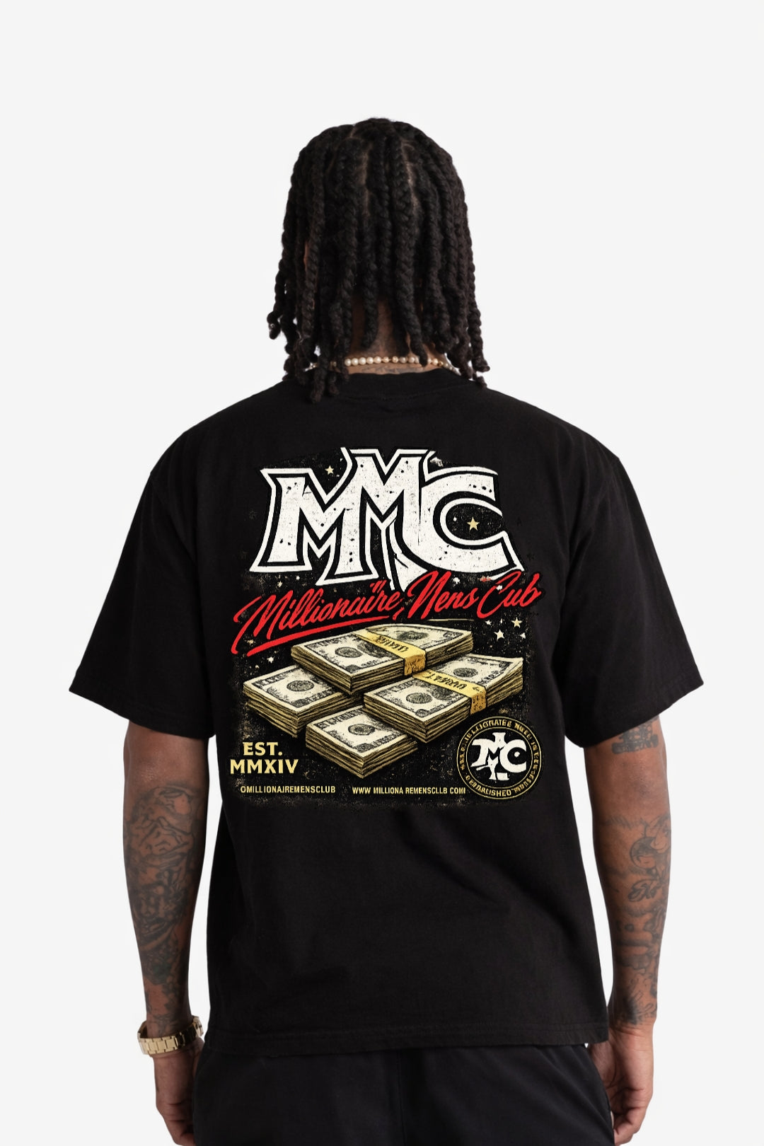 MMC Stacked Capital Tee - Black