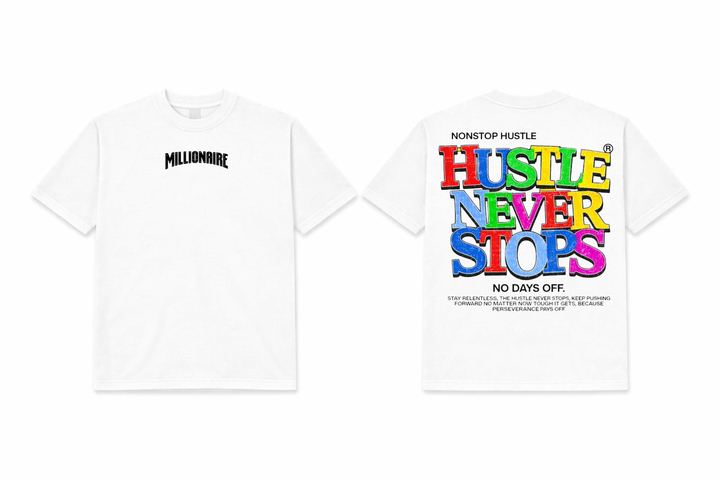 MC Hustle Never Stops Tee - White